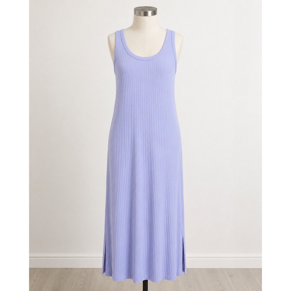 Absolutely Love It Ribbed Midi Tank Dress Womens XL Purple Excellent Sleeveless